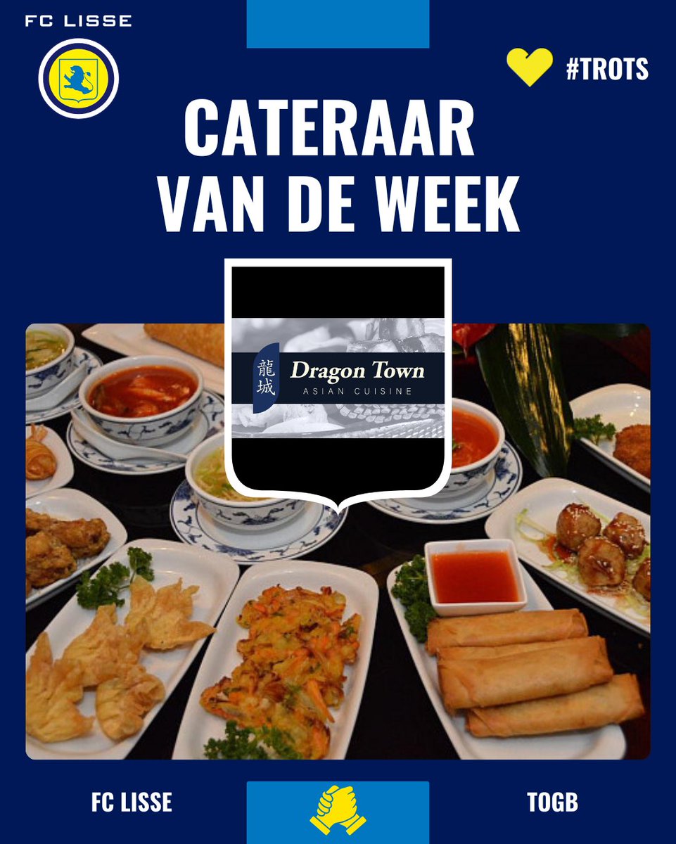 🥟 CATERAAR | Asian Cuisine Dragon Town is Cateraar van de week in de CoffeeClick Lounge na afloop van de wedstrijd tegen TOGB zaterdag 🟡🥟🔵

Hier meer over Dragon Town 
👇🏻

fclisse.nl/dragon-town-ve…