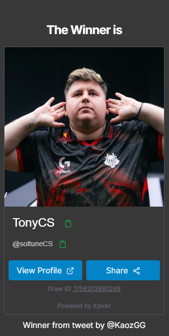 Congrats <a href="/soltuneCS/">TonyCS</a> 

Please DM to claim your prize!