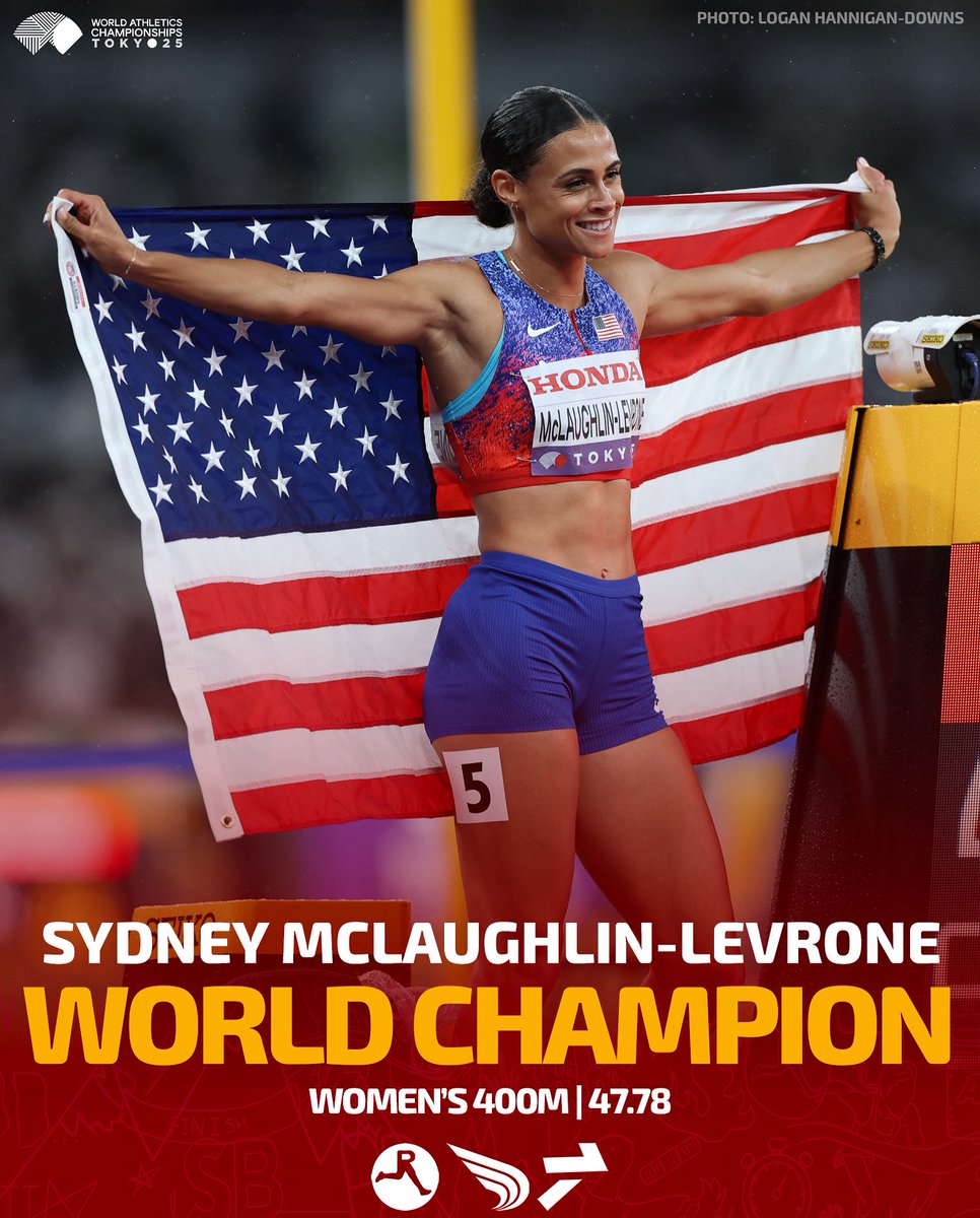 UNREAL 🤯🤯🤯

<a href="/GoSydGo/">Sydney McLaughlin-Levrone</a> is a WORLD CHAMPION in the women’s 400m, running the SECOND-FASTEST time in world history in 4️⃣7️⃣.7️⃣8️⃣! #WorldAthleticsChamps

📸: <a href="/lhanndowns/">Logan Hannigan-Downs</a> for DyeStat