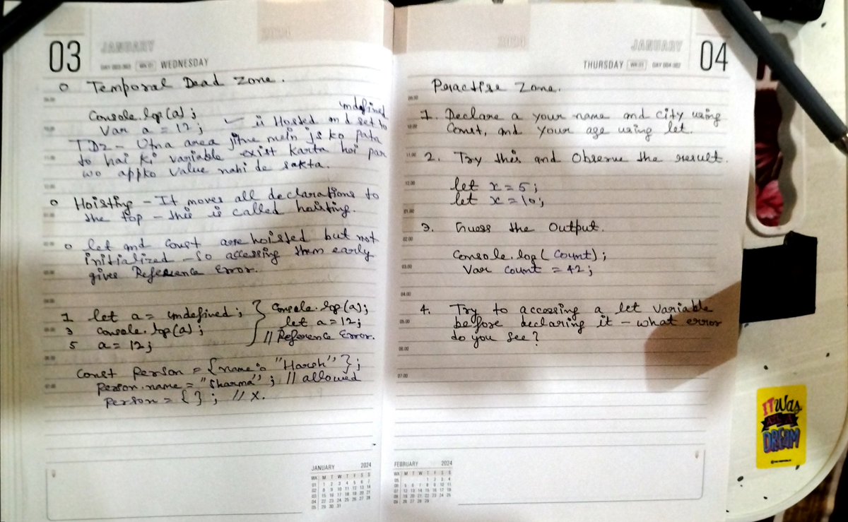 CodeWithYash24's tweet image. Hello guys 👋 Ab thoda programming ke taraf badte hai to 
JAVASCRIPT start ho gya hai but side by size projects chalte rahange 
Let&apos;s Update
@30Days_coding
#30dayscoding
CHAPTER: 1 VARIABLES &amp;amp; DECLARATION 🎯✅