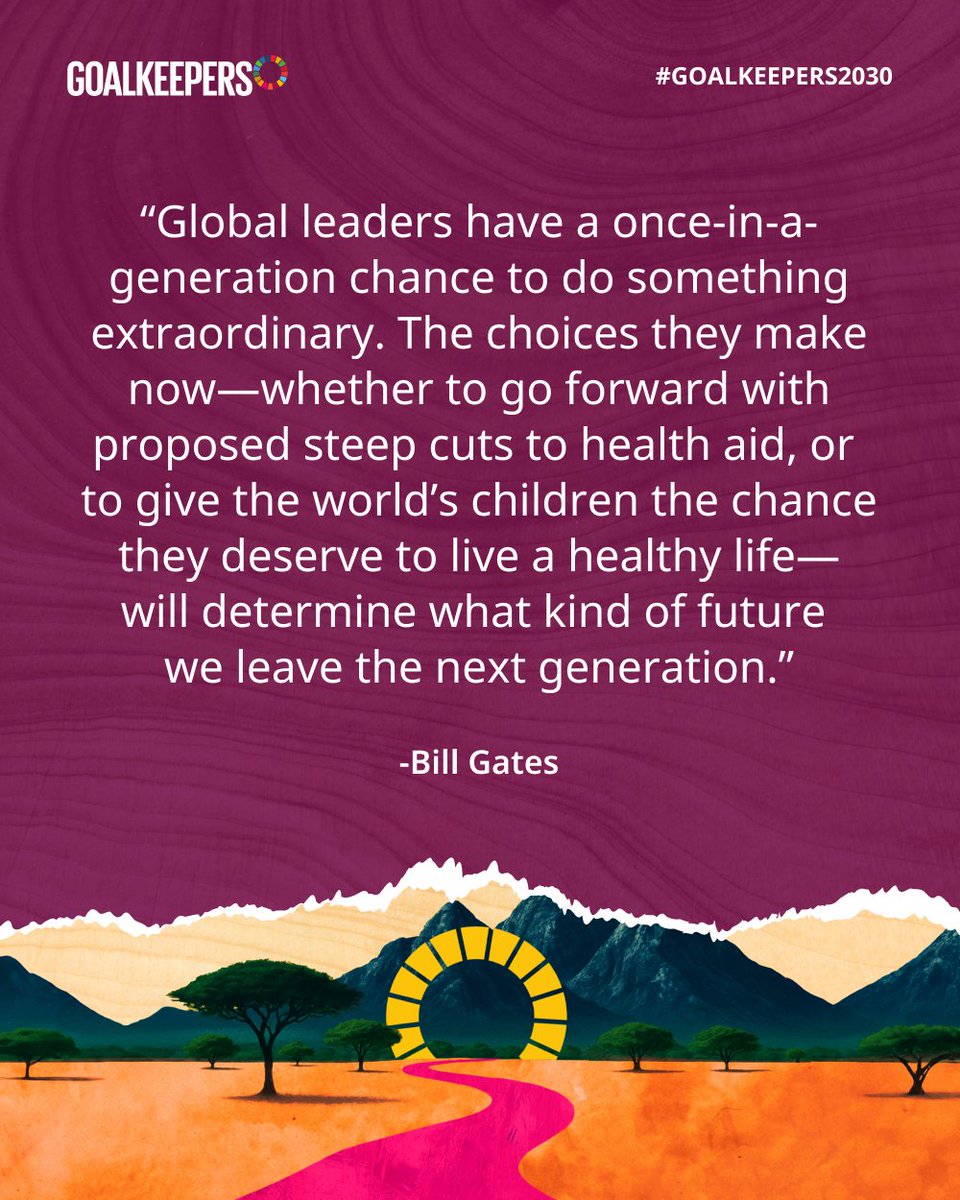MSuzman's tweet photo. What we decide today will shape the world our children—and their children—inherit.

@BillGates’s new @TIME op-ed is a call to action and a reminder that global leaders have a once-in-a-generation opportunity to protect the progress we’ve made in child health, and save millions of lives.

Since 2000, the world has done something extraordinary—reduced the number of children who died before their 5th birthday from 10 million to less than 5 million. And if we increase or sustain investments in global health, we can cut that number in half again over the next 20 years.

As Bill writes, humanity is at a crossroads. The path forward is ours to choose.

Read the full piece: https://t.co/1jE3ZXcqTi.