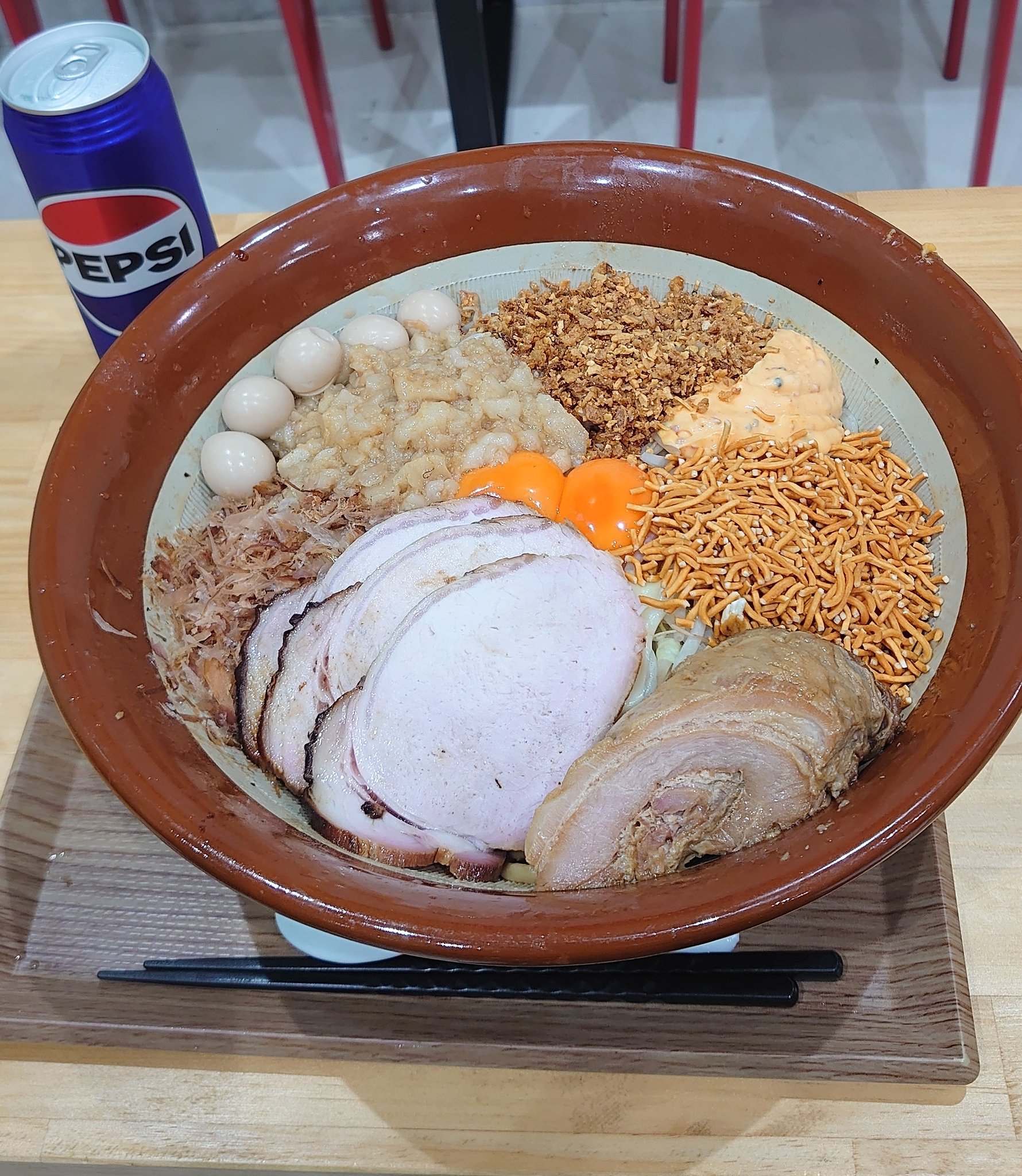 そば 油そば 豚魂 八尾店 TON-KON Abura Soba with a Giant Slice of