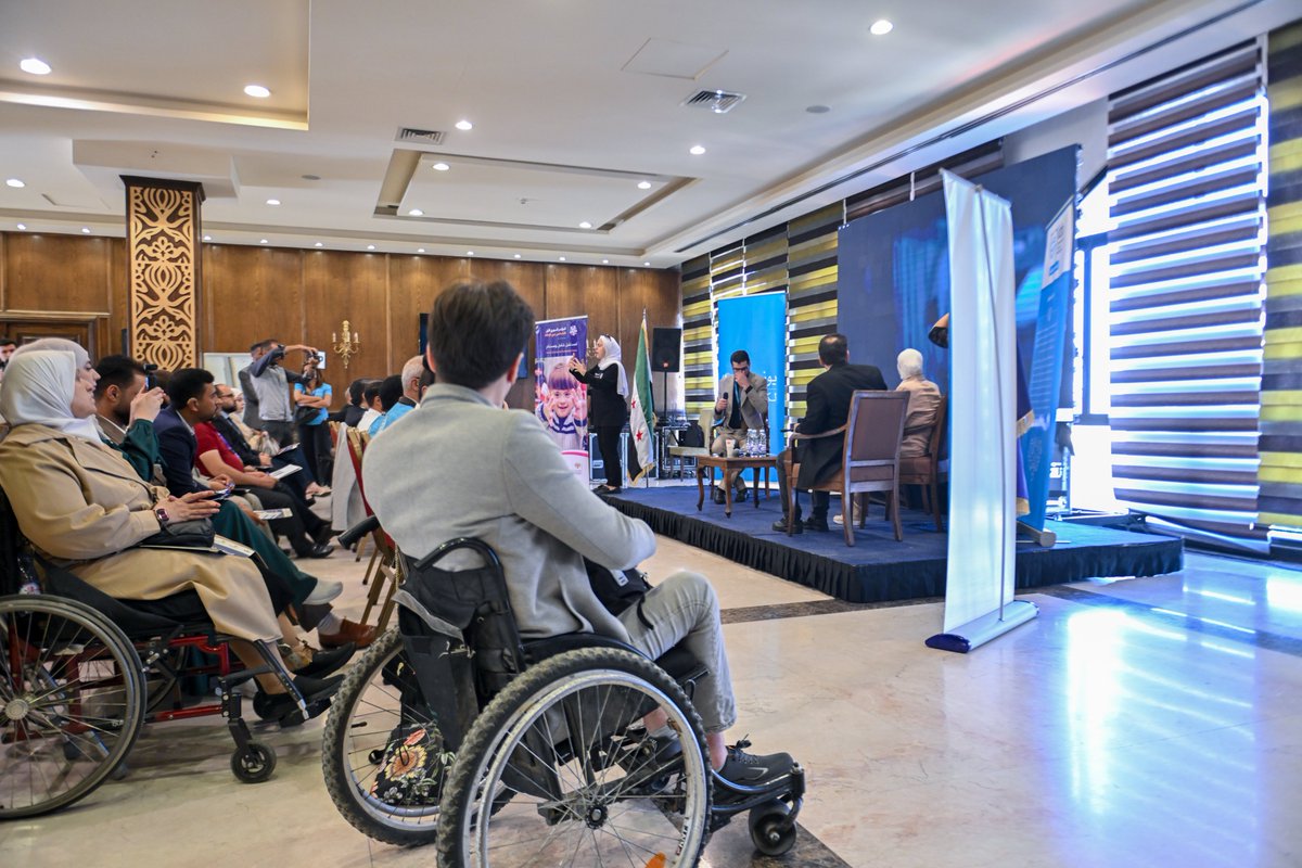 UNICEFinSyria's tweet image. Yesterday, UNICEF participated in Syria’s First Conference for Persons with Disabilities, held under the patronage of the Ministry of Social Affairs and Labour, in collaboration with the Ministry of Emergency and Disaster Management, UNDP and Sened INGO.
The conference served as…