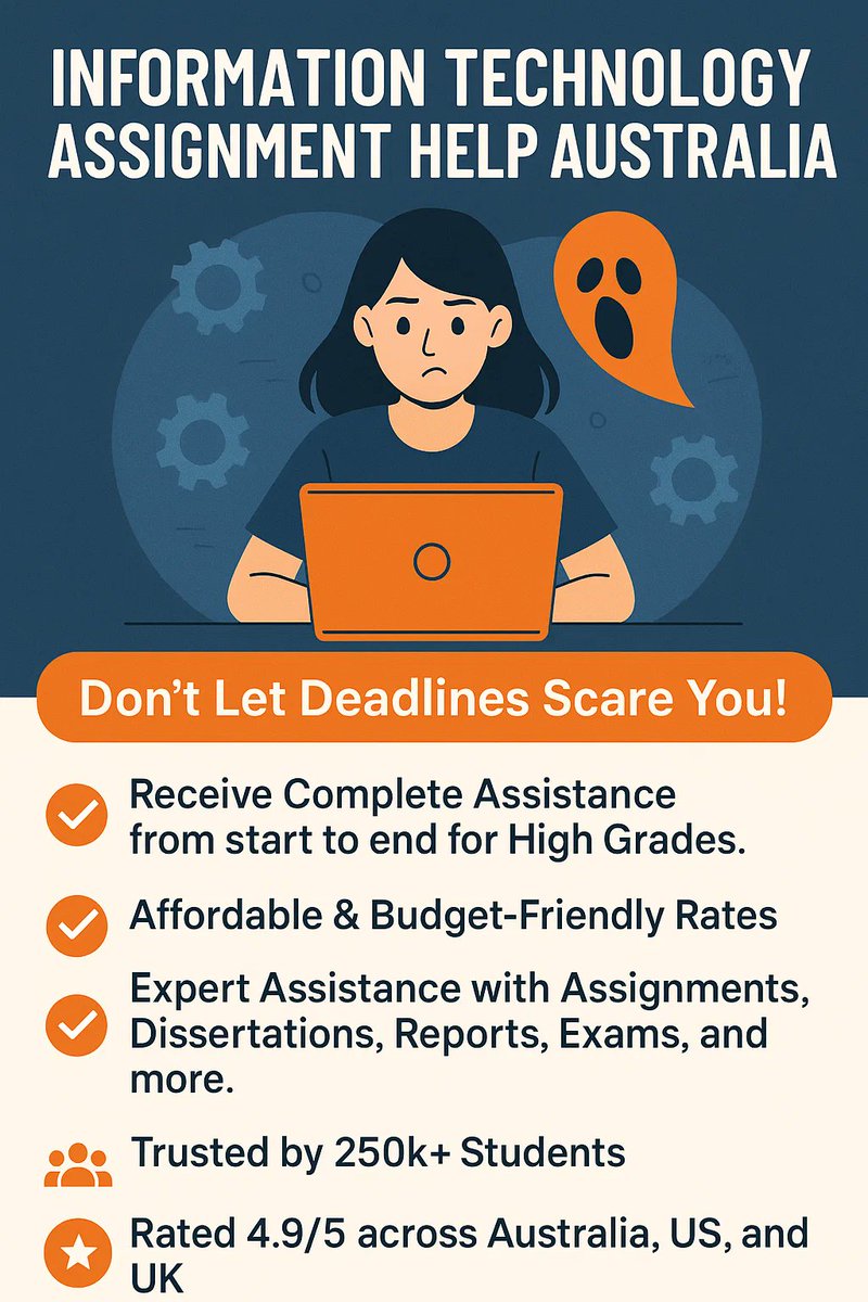 SampleAssignm's tweet image. Looking for reliable Information Technology Assignment Help Australia? Choose SampleAssignments for expert guidance and 24/7 support.  #AssignmentHelp #sampleassignments Visit - shorturl.at/Rjjkq