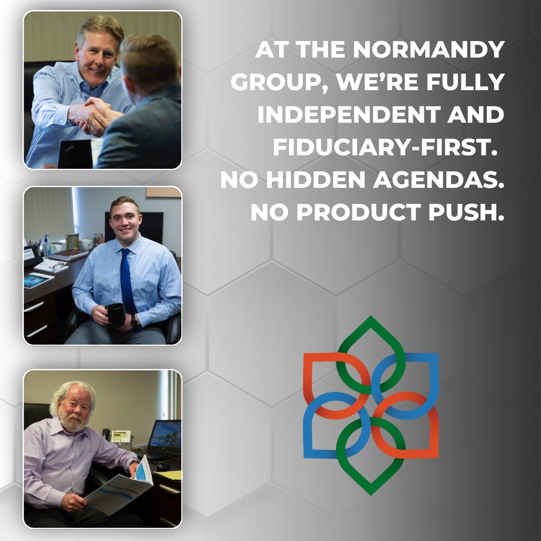 NormandyGroupCO's tweet image. Who’s really in charge of your financial future,you, or a firm tied to sales quotas?

At The Normandy Group, we’re fully independent and fiduciary-first. No hidden agendas. No product push. Just honest advice rooted in your goals.

#FeeOnly #FiduciaryAdvisor #TheNormandyGroup