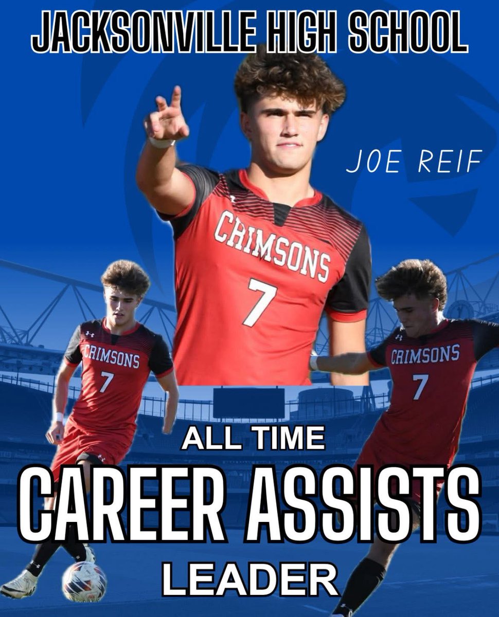 Congratulations to our Senior kicker Joe Reif. On this major milestone in his athletic career. #JHSCrimsons #CrimsonNation