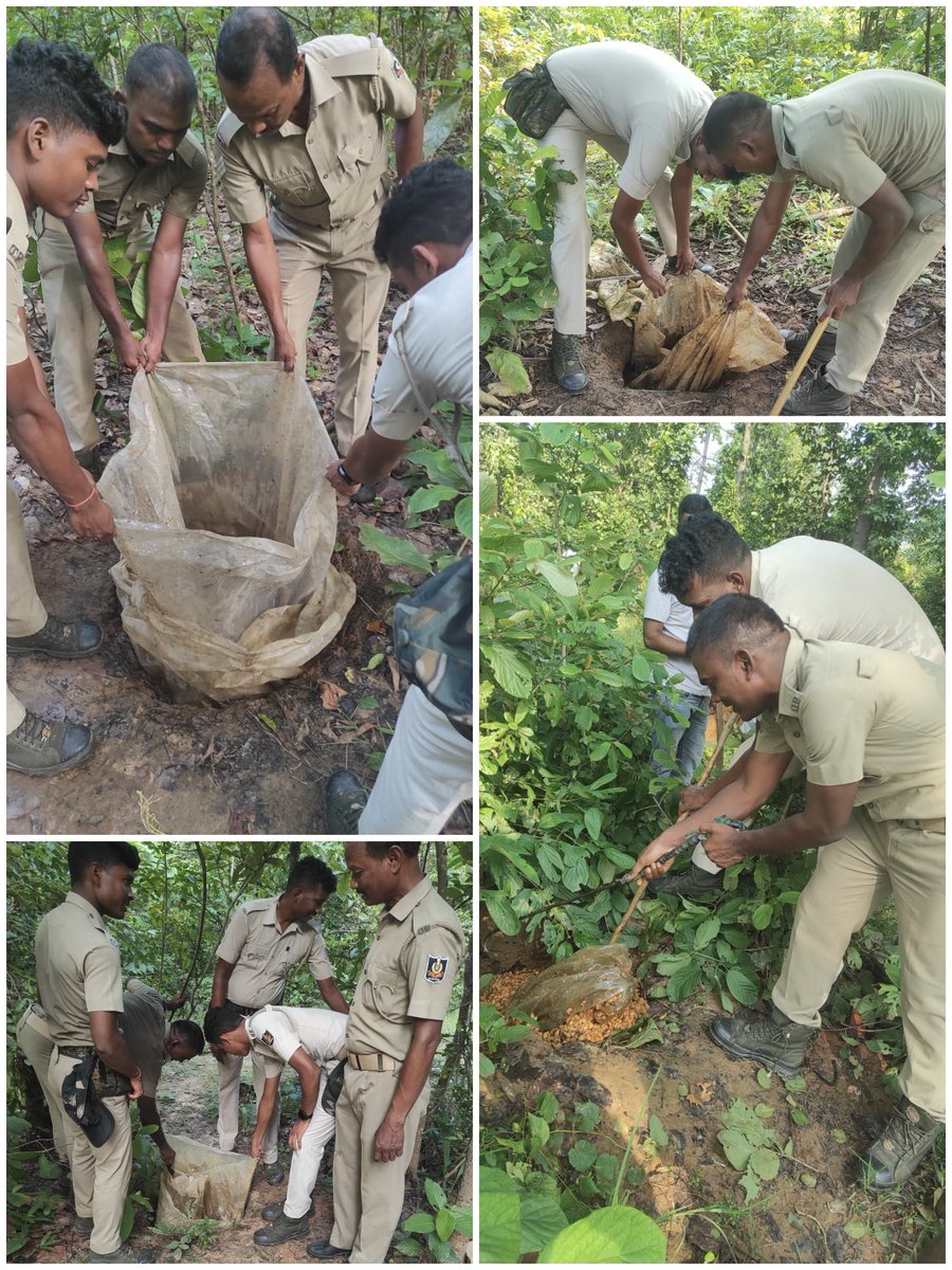 spsundargarh's tweet image. Dharuadihi Police team conducted excise raids at Manamunda, Alangpani, Champapada &amp;amp; Ghantibud areas. 16 quintals of poach destroyed.
#ExciseRaid#OdishaPolice #AgainstIllicitLiquor
