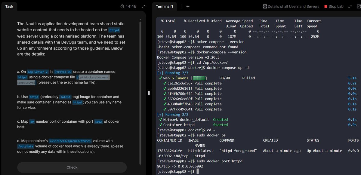 jidefal's tweet image. Day 44 of #100DaysOfDevOps by @KodeKloudHQ  - Write a Docker Compose File

Today&apos;s task is to create a docker compose file.

Steps:
- Log in to Server.
- Create the directory where the file will be if it doesn&apos;t exist.

#docker #dockerCompose
