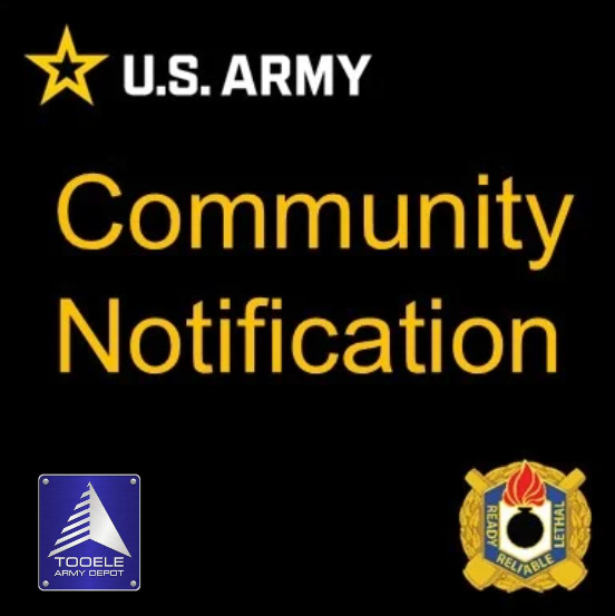 Tooele Army Depot (@usarmytead) on Twitter photo WE ARE CONDUCTING OPEN DETONATIONS ON THE NORTH RANGE today beginning no earlier than 10 a.m. Submit noise reports at 435-833-3300 or usarmy.tead.jmc.list.pao@army.mil. Leave your name, phone number, email, city, time & date of occurrence, number of occurrences, & source of noise WE ARE CONDUCTING OPEN DETONATIONS ON THE NORTH RANGE today beginning no earlier than 10 a.m. Submit noise reports at 435-833-3300 or usarmy.tead.jmc.list.pao@army.mil. Leave your name, phone number, email, city, time & date of occurrence, number of occurrences, & source of noise