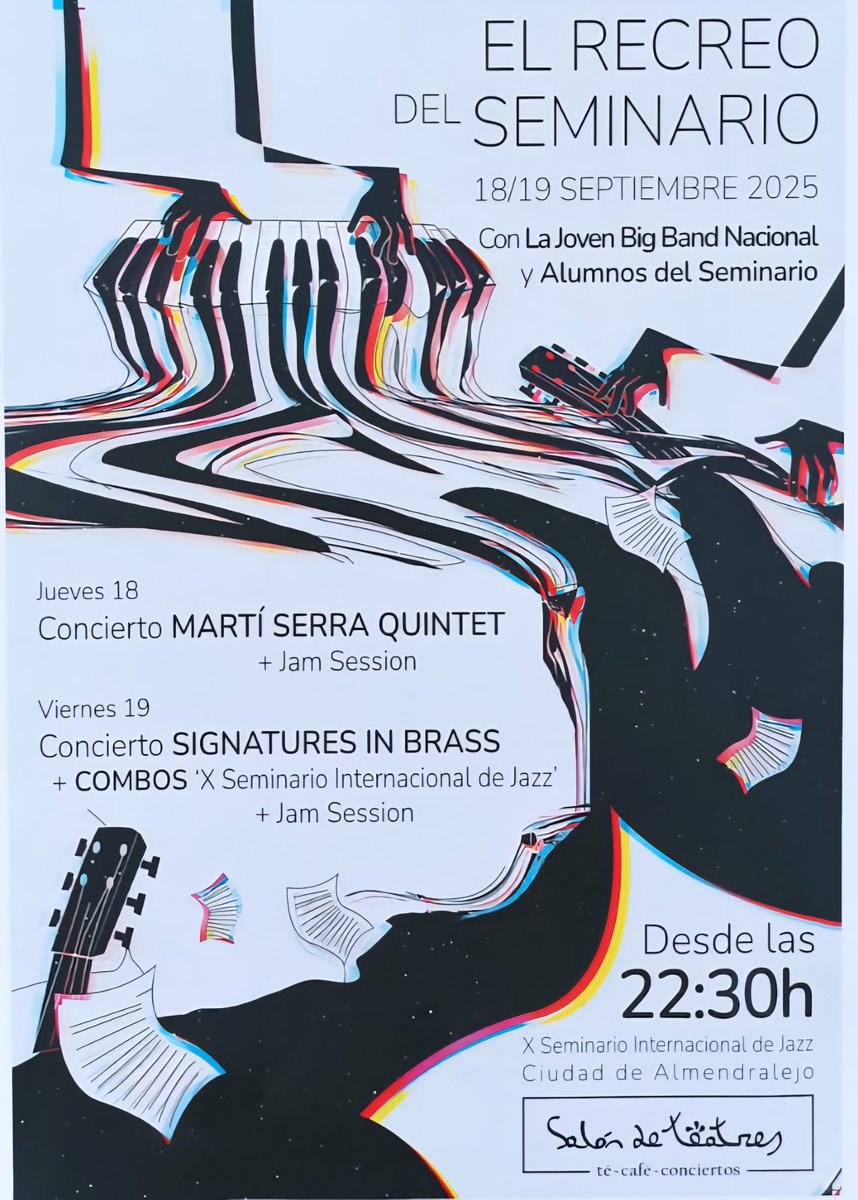 🎷🎸El Seminario Internacional de Jazz ciudad de Almendralejo celebra una década de formación y conciertos.
🎼 No te pierdas estas tres citas con la música Jazz de la mano de nunerosos artistas.
📅18 y 19 de septiembre en Salon de Teatres.
20 de septiembre en Teatro Carolina.
