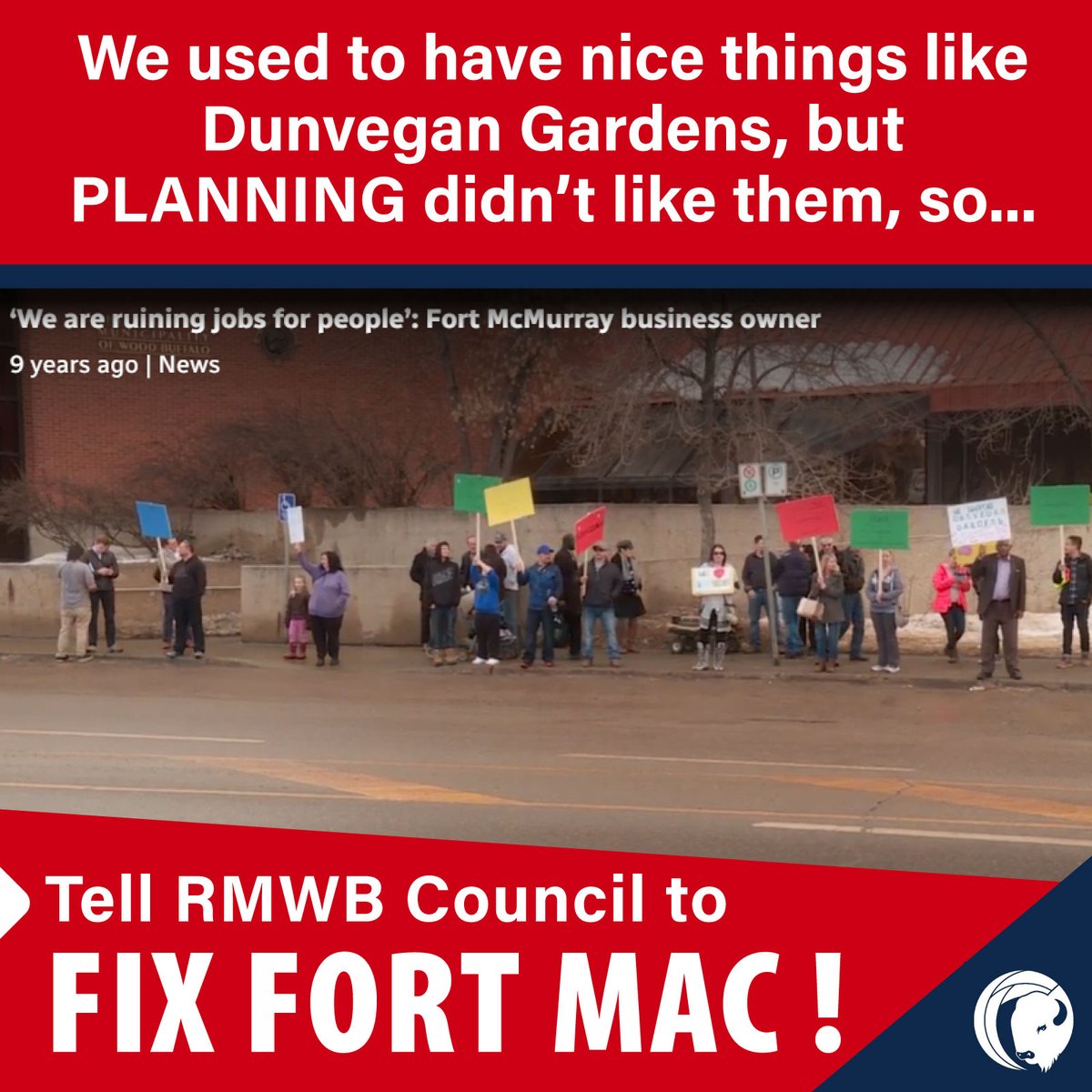 FixFortMac's tweet photo. We used to have things. But for some reason the people who run City Hall want to hurt our community. https://t.co/Vl6GCOB48P