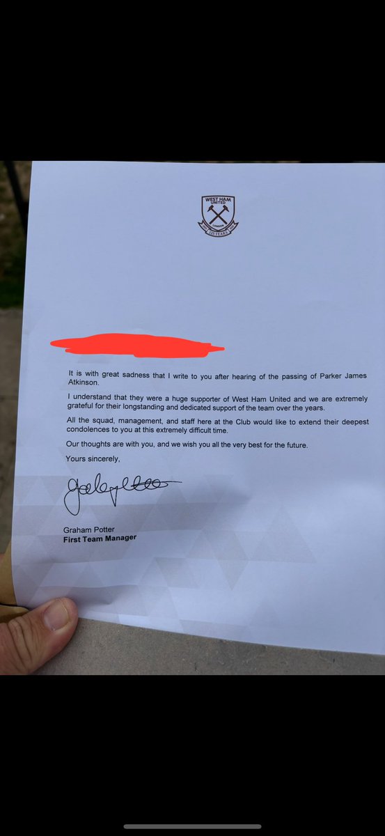 Poor fucking taste West Ham! 7 week old son passes and get a letter “thanks for long standing support over the years” tasteless and classless 

Been a season ticket holder 20 years and club never once fails to amaze me 
<a href="/WestHam/">West Ham United</a> 
<a href="/ExWHUEmployee/">ExWHUEmployee</a>