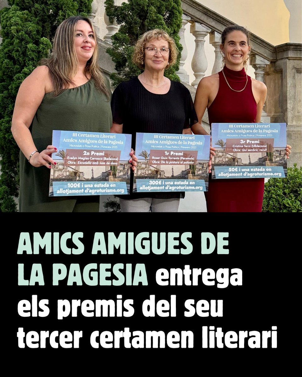 📝<a href="/AmicsAmigues/">Amics Amigues de la Pagesia</a> entrega els premis del seu tercer certamen literari. La temàtica dels relats d'enguany ha girat al voltant de la gastronomia i el territori. 

ℹ️Més informació a ➡️bit.ly/3VnUTvH