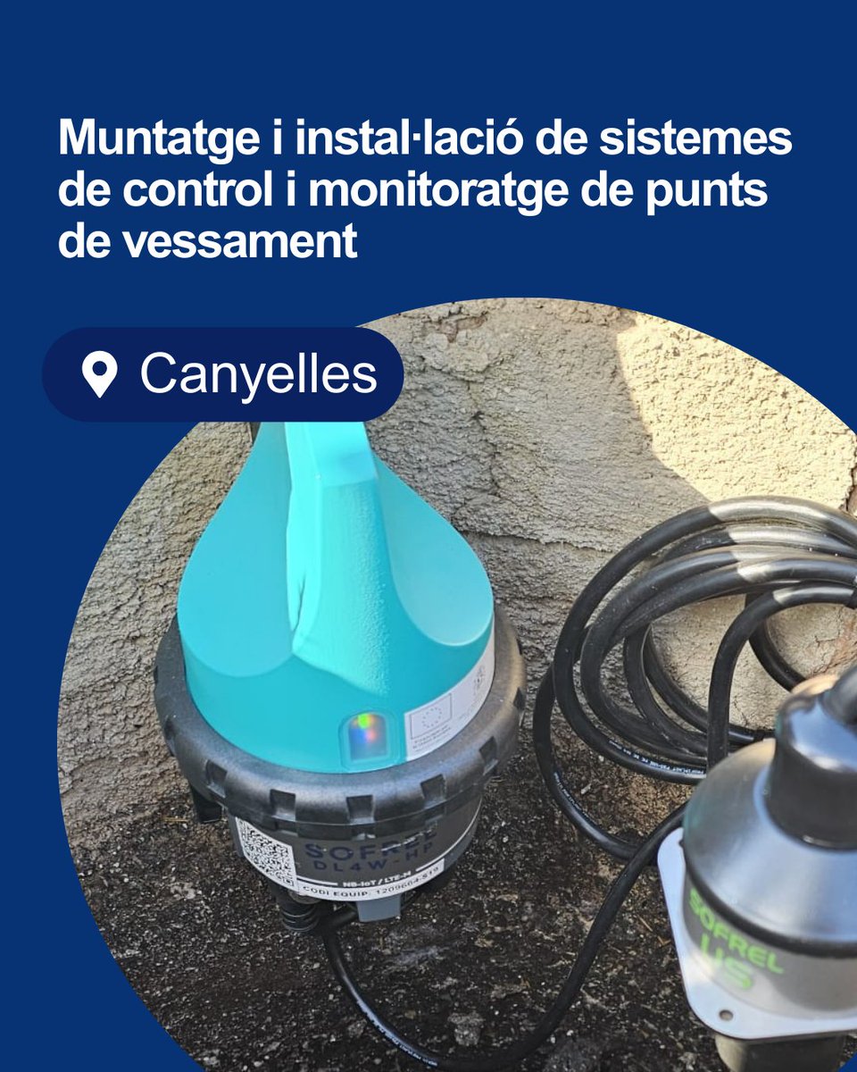 🚧💧 Ja hem començat el muntatge i instal·lació dels sistemes de control i monitoratge de punts de vessament a Canyelles! 

Aquesta actuació forma part del nostre PERTE A-MEDI, que es du a terme a 8 municipis del litoral de Catalunya. 

🌊 Aquesta setmana continuem amb aquesta
