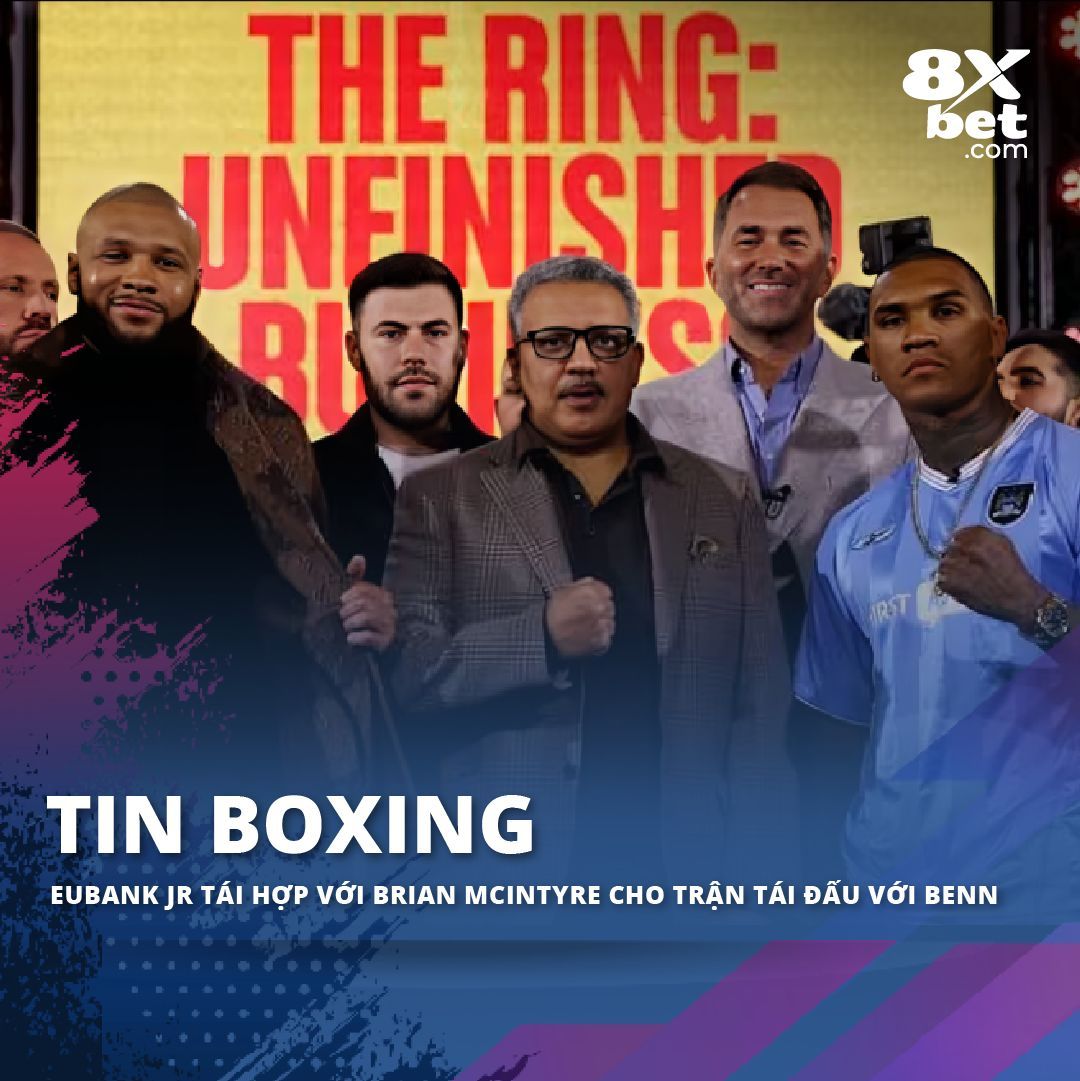 8xbetvn's tweet image. Chris Eubank Jr tái hợp cùng HLV Brian “BoMac” McIntyre cho trận tái đấu với Conor Benn ngày 15/11. McIntyre từng huấn luyện Terence Crawford và giúp Eubank thắng Liam Smith năm 2023.

#terencecrawford #boxinglegend #boxingtrainer #sportsnews #8Xbet