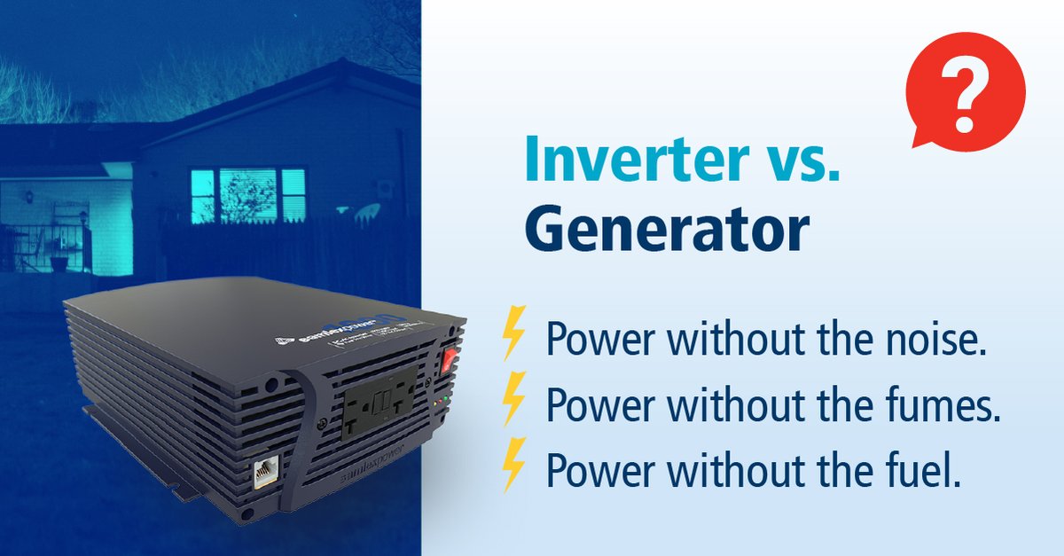 Why choose an inverter vs generator? ⚡

✅ Silent power
✅ Safe indoors (no CO emissions)
✅ Battery powered + solar recharge

Find your backup power inverter:
🔗 samlexamerica.com

#BackupPower #CleanEnergy #SamlexAmerica