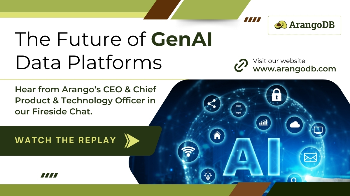 arangodb's tweet image. 🚀 Arango evolves into a GenAI data platform — simple, scalable, fast.

 ⚡ Multi-model
 ⚡ GraphRAG + LLM
 ⚡ Deploy anywhere.

🎥 Replay 👉 okt.to/gaqRWz

#GenAI #GraphDatabase #AIInnovation #EnterpriseAI