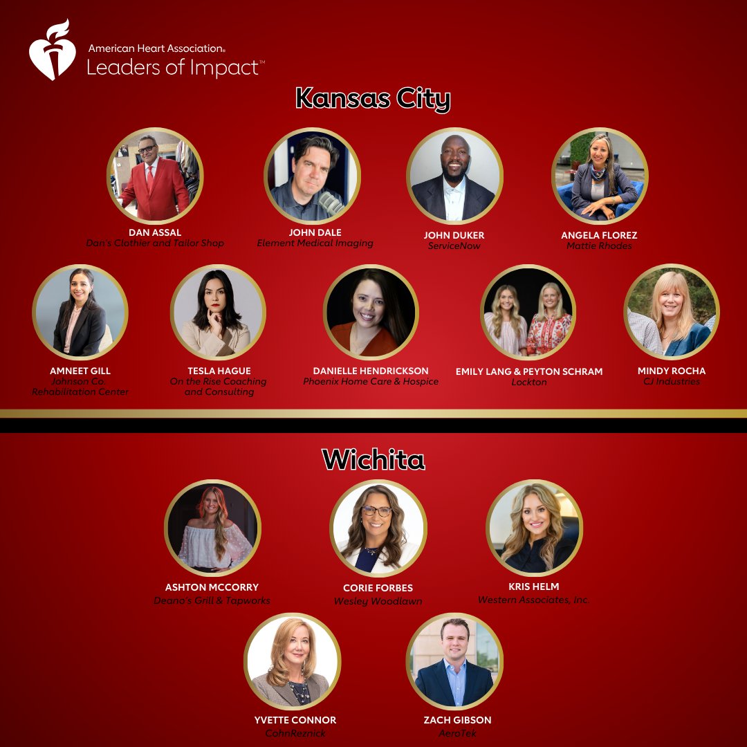 🏆 🎉 LEADERS OF IMPACT starts NOW! ❤️ ✨ #AHALeadersofImpact

Learn more about the nominees and support their campaigns here:
Kansas City- spr.ly/6017ARwMN
Wichita- spr.ly/6018ARwM4