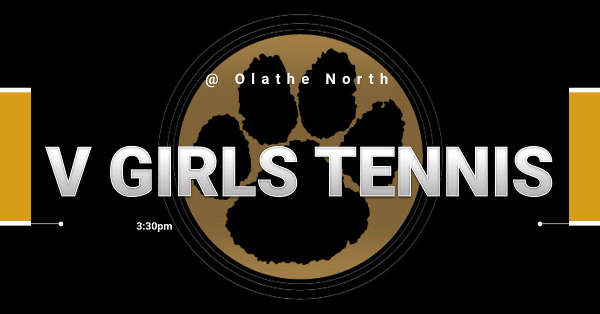Varsity Girls Tennis will travel to Olathe North today for a dual starting at 3:30pm