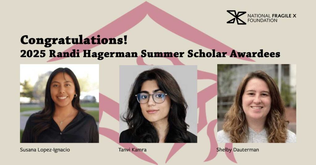 🎥 The 2025 Summer Scholars Presentations are LIVE!

Meet Susana Lopez-Ignacio, Tanvi Kamra &amp; Shelby Dauterman as they share their Fragile X summer research &amp; experiences through short videos 🌟

👉 hubs.ly/Q03JCcrF0