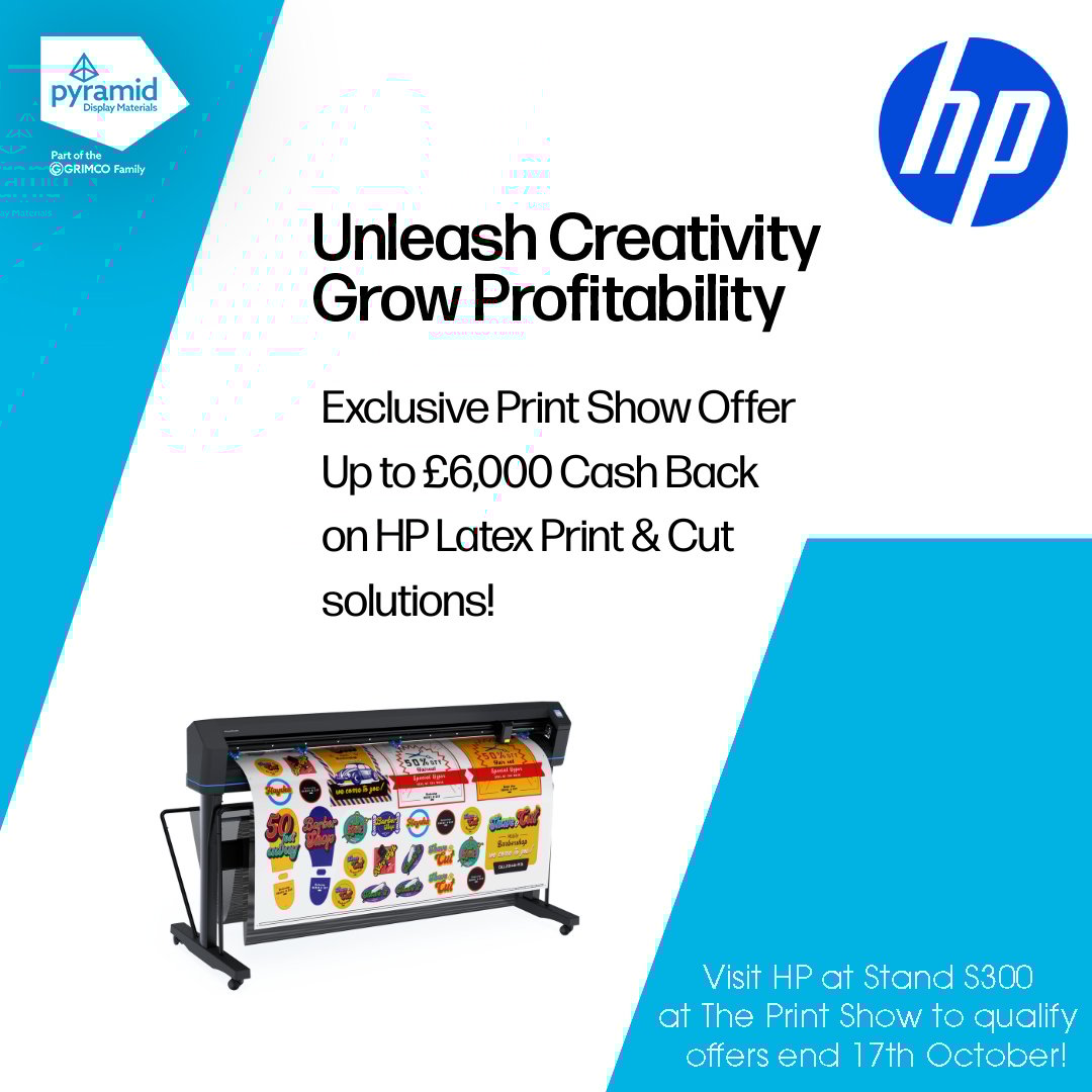 PyramidDisplay's tweet image. Heading to The Print Show? Don’t miss HP’s exclusive offers!
📍 Find HP at Stand S300, NEC Birmingham (23–25 Sept)

👉 To qualify:
1️⃣ Visit HP at Stand S300 during the show
2️⃣ Have your badge scanned
3️⃣ Place your order before 17th October

⏳  Hurry! Offer ends 17th October!