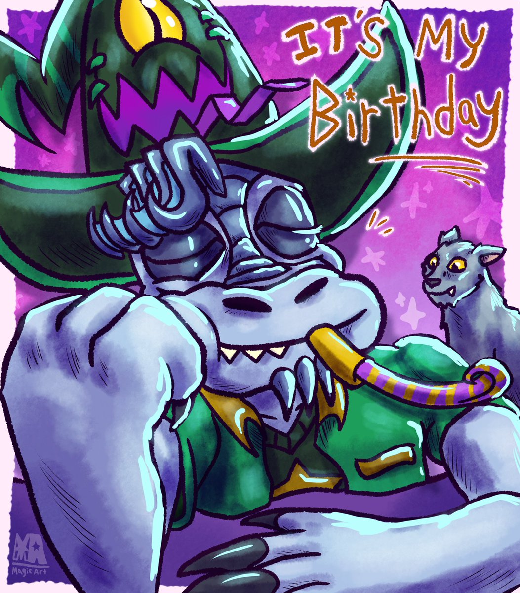 "28 and still here!"
•
Its my birthday! To celebrate I decided to make this lil doodle. Here here to another year 🥳
•
#birthday #lizard #furryart #sona #cartoonist #MagicArtDraws
