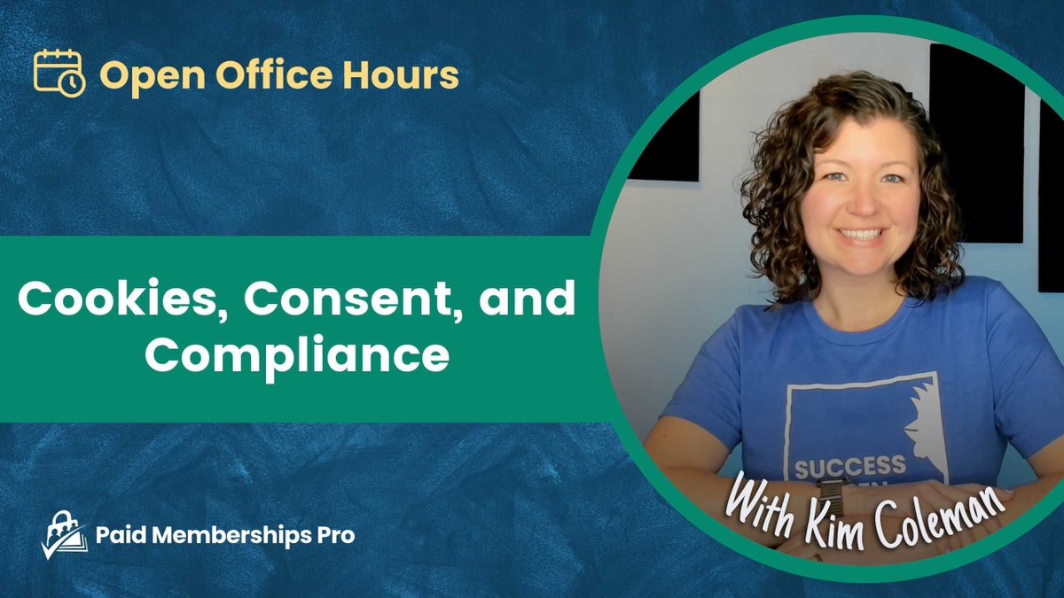pmproplugin's tweet image. Live in 1 hour!
Cookie consent + membership privacy, demystified.
Kim Coleman goes live today to talk compliance, trust, and tracking tools – plus how PMPro helps site owners get it right.
Join us at 11am ET: paidmembershipspro.com/live/