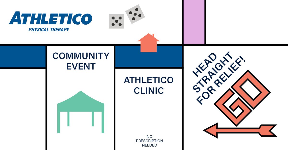 Athletico's tweet image. 🎲 Pass ‘Go’ and head straight to relief with #DirectAccess! No prescription needed in most states to get PT with us—it’s like hitting the jackpot! 💸 Start here: ow.ly/69aj50WXBpA
