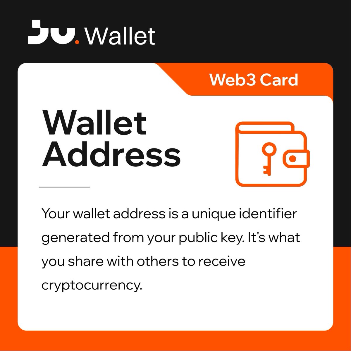 Jucom_wallet's tweet image. Web3 Wallet Basics：protect your crypto! 🔒 

💡Your wallet address is public, but your private key is your secret. 
⚡Only share address to receive crypto. Stay safe out there! 

#JucomWallet #Web3Card
