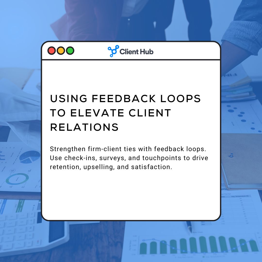 ClientHubApp's tweet image. Regular check-ins build trust with your clients. In our latest blog post, see how feedback loops help firms strengthen relationships and keep clients coming back: clienthub.app/blog/feedback-…
#ClientHub #FeedbackLoop