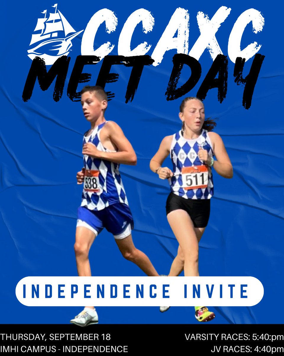 🔷🔷IT'S A #CCAXC MEET DAY🔷🔷

🎽 Independence Invite
📍 MHI Campus, Independence 
⏰ 4:40 Start Time
💻 Live Results: shannoneventtimings.anet.live/meets/56896