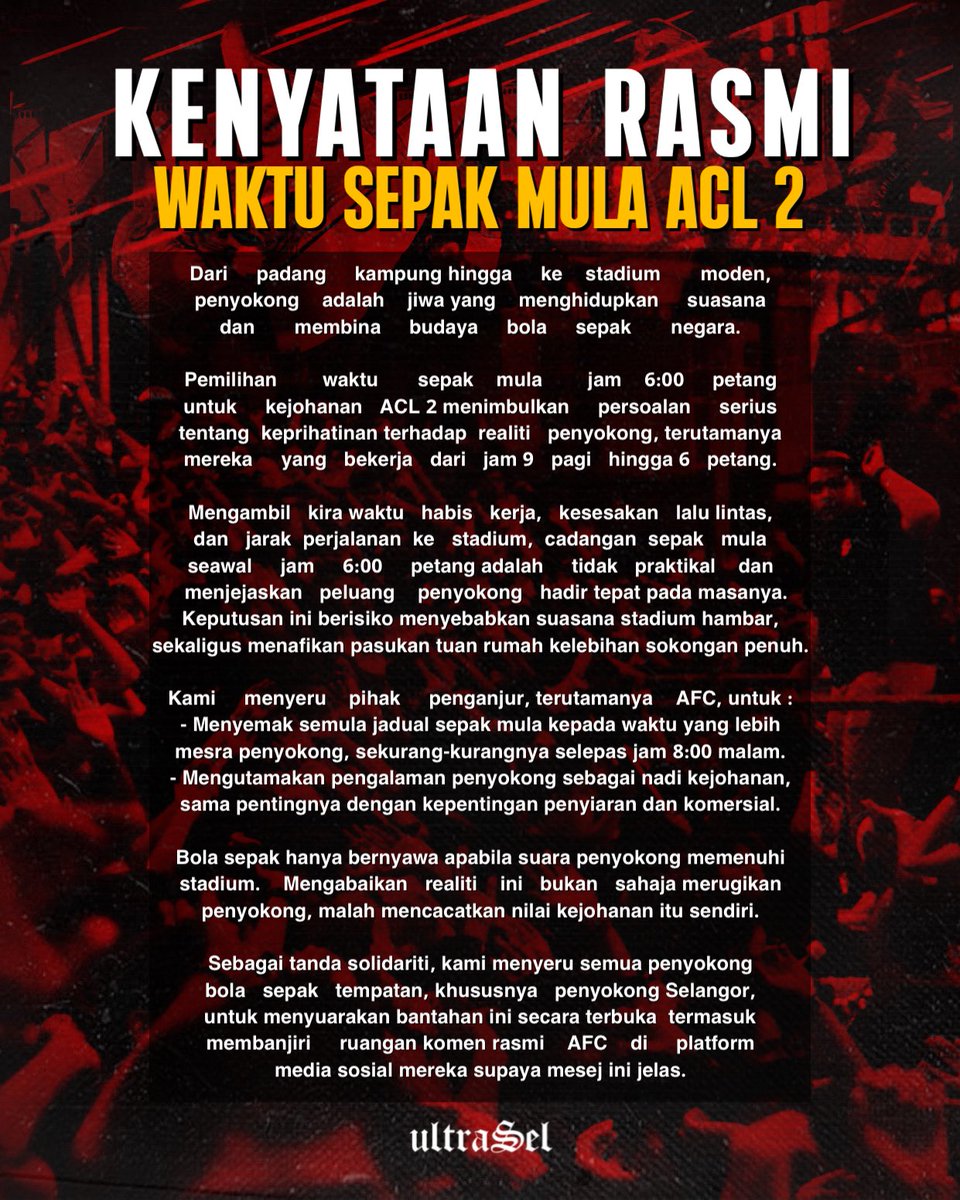 Klang_CorvuS's tweet photo. FOOTBALL BELONGS TO THE WORKING CLASS!

@theafcdotcom 

#ultra15el
#MentalitiJuara
#SelangorNoSurrender
#LongLiveLocalFootball https://t.co/quNiWRqW3A