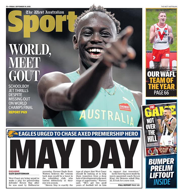 The back page of tomorrow’s <a href="/westaustralian/">The West Australian</a> 

<a href="/TheWestSport/">The West Sport</a>