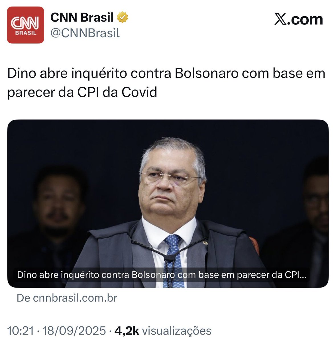 Desespero total!

Sem conseguir impor a narrativa do “golpe”, agora tentam usar a Covid de novo contra Bolsonaro.

Está na hora de investigarem o Consórcio Nordeste, Gabas e os respiradores milionários que nunca chegaram.