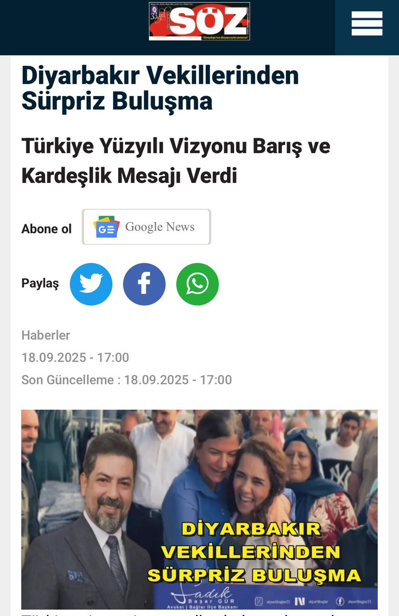 📍Basında Biz

Cumhurbaşkanımız ve Genel Başkanımız Sn. Recep Tayyip Erdoğan’ın liderliğinde başlatılan barış süreci ve Türkiye Yüzyılı vizyonu doğrultusunda çalışmalarımızı kararlılıkla sürdürüyoruz.

🤝 Esnaf ve hane ziyaretlerimizle vatandaşlarımızla buluşuyor, birlik,