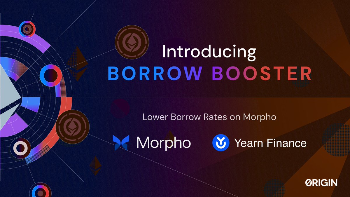 OriginProtocol's tweet image. Negative Borrow Rates Now Available on Morpho for superOETHb / USDC 🦋

Origin’s new Borrow Booster forwards Super OETH yield to reduce borrow rates — creating more attractive markets for both borrowers and lenders.

Now live on @MorphoLabs  (1/5)