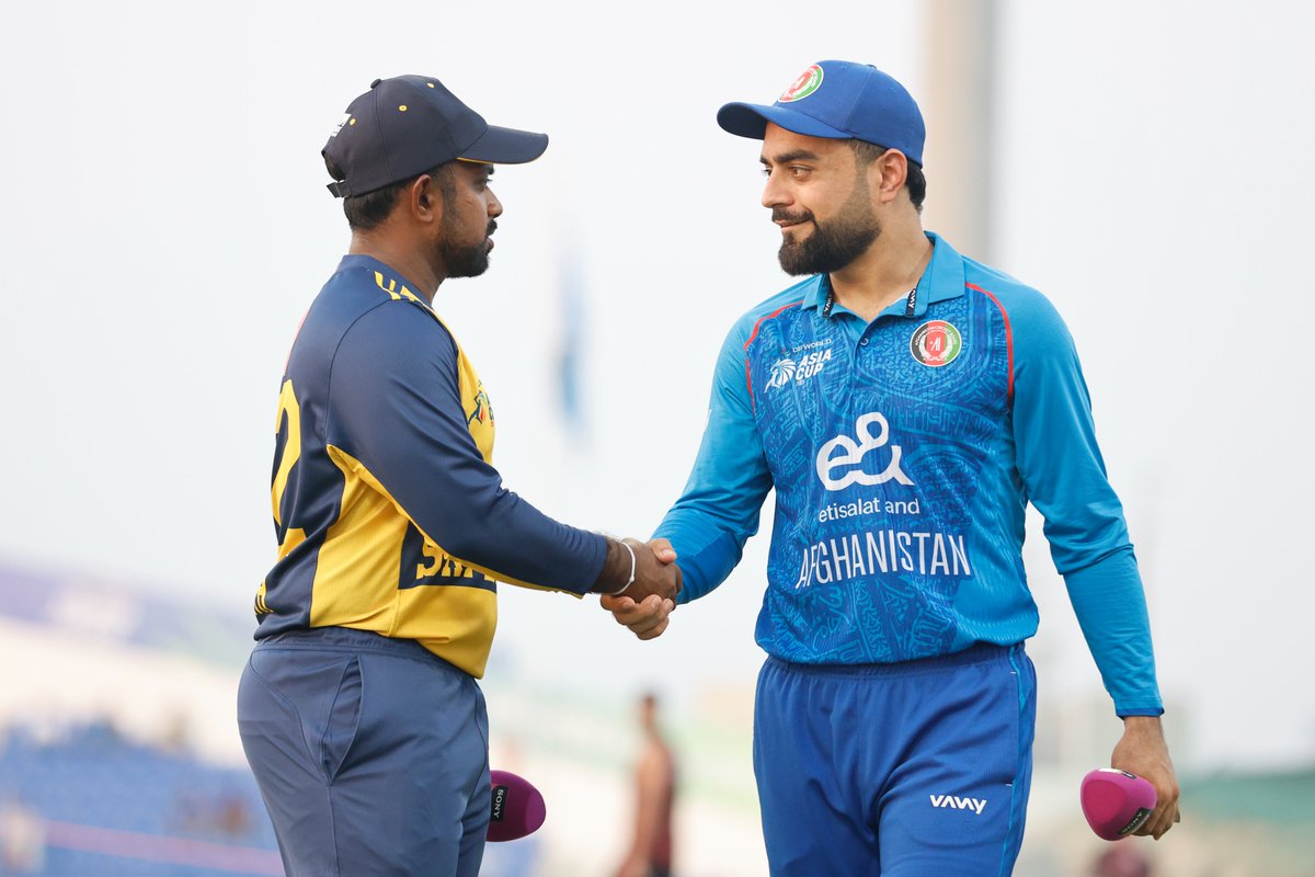 ACBofficials's tweet photo. π¨ TOSS ALERT! π¨
Afghanistan skipper @rashidkhan_19 won the toss and decided that #AfghaAtalan will bat first against Sri Lanka. π
#AsiaCup2025 | #AFGvSL | #GloriousNationVictoriousTeam https://t.co/pTtSjbVTnl