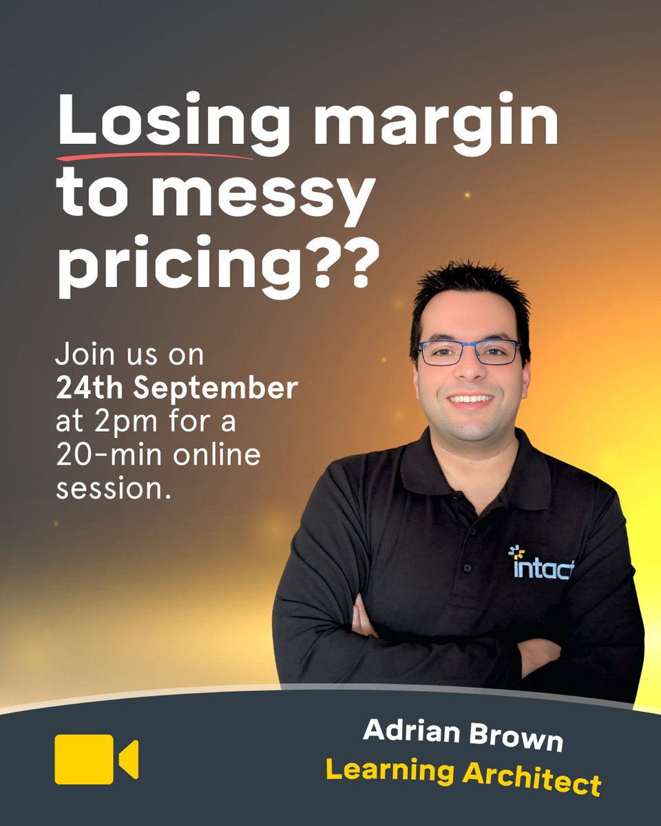IntactSoftware's tweet image. Losing margin to messy pricing? 💛
Join us on 24th Sept at 2pm for a 20-min online session. Adrian will walk you through how GenetiQ brings product setup and pricing under one roof to keep margins protected.
Save your seat: bit.ly/4my213W