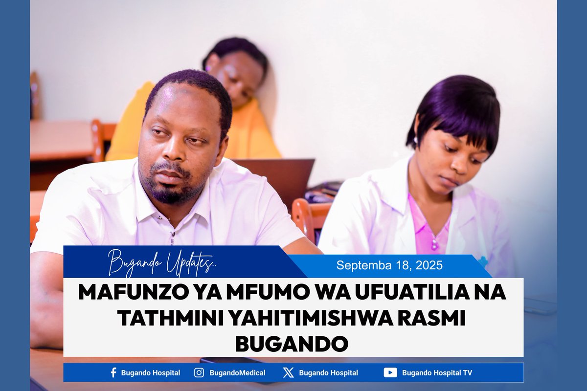BugandoC's tweet image. MAFUNZO YA MFUMO WA UFUATILIAJI NA TATHMINI YAHITIMISHWA RASMI BUGANDO

Hii leo Septemba 18 Septemba, 2025 Hospitali ya Bugando imehitimisha mafunzo kutoka kwa wataalamu wabobezi wa tathmini na ufuatiliaji kutoka wizara ya Afya.