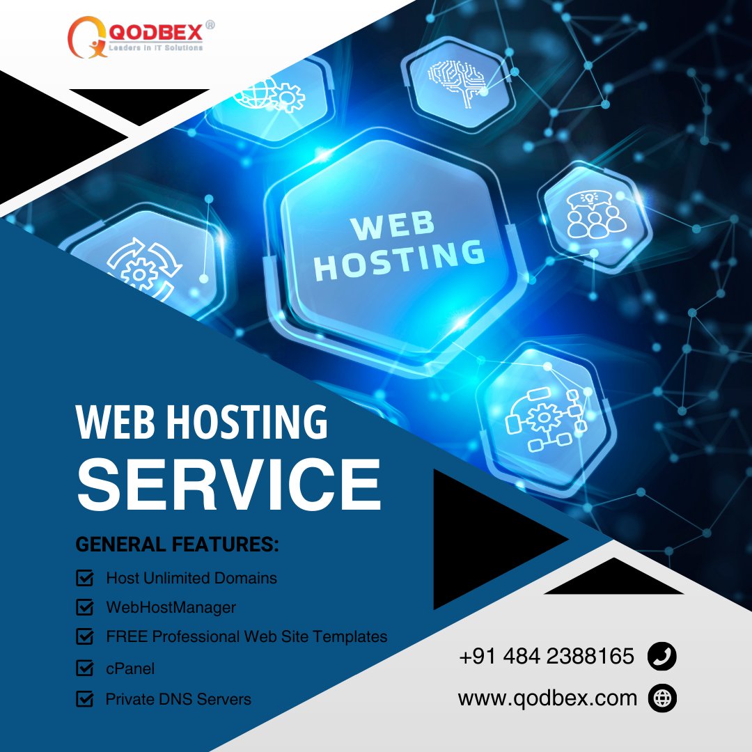 qodbex's tweet image. 🚀 Power your website with reliable Web Hosting Services from Qodbex!

✔️ Host unlimited domains
✔️ WebHostManager &amp;amp; cPanel
✔️ Free professional website templates
✔️ Private DNS servers

Stay secure, fast, and scalable — all in one place. 🌐✨