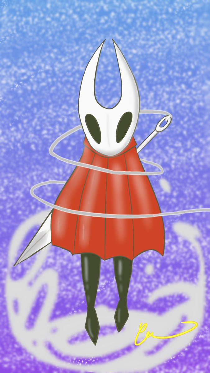 Hornet from Hollow Knight.
She's kinda cute👉🏻👈🏻

#Hornet #Hornetfanart #hollowknight #fanart #digitalart #medibang #illustration