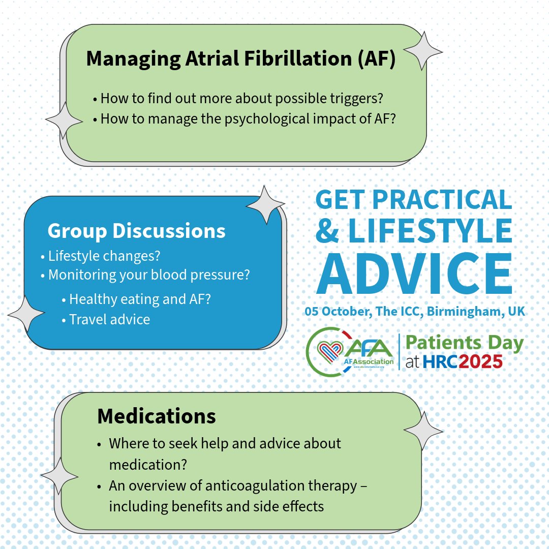 #PatientsDay2025 offers more than medical info — it is about living well with your condition. 

Join sessions focused on practical tips and lifestyle advice to help you take control of your health: loom.ly/6AR57JE 

📍Sunday 05 October, Birmingham, UK
