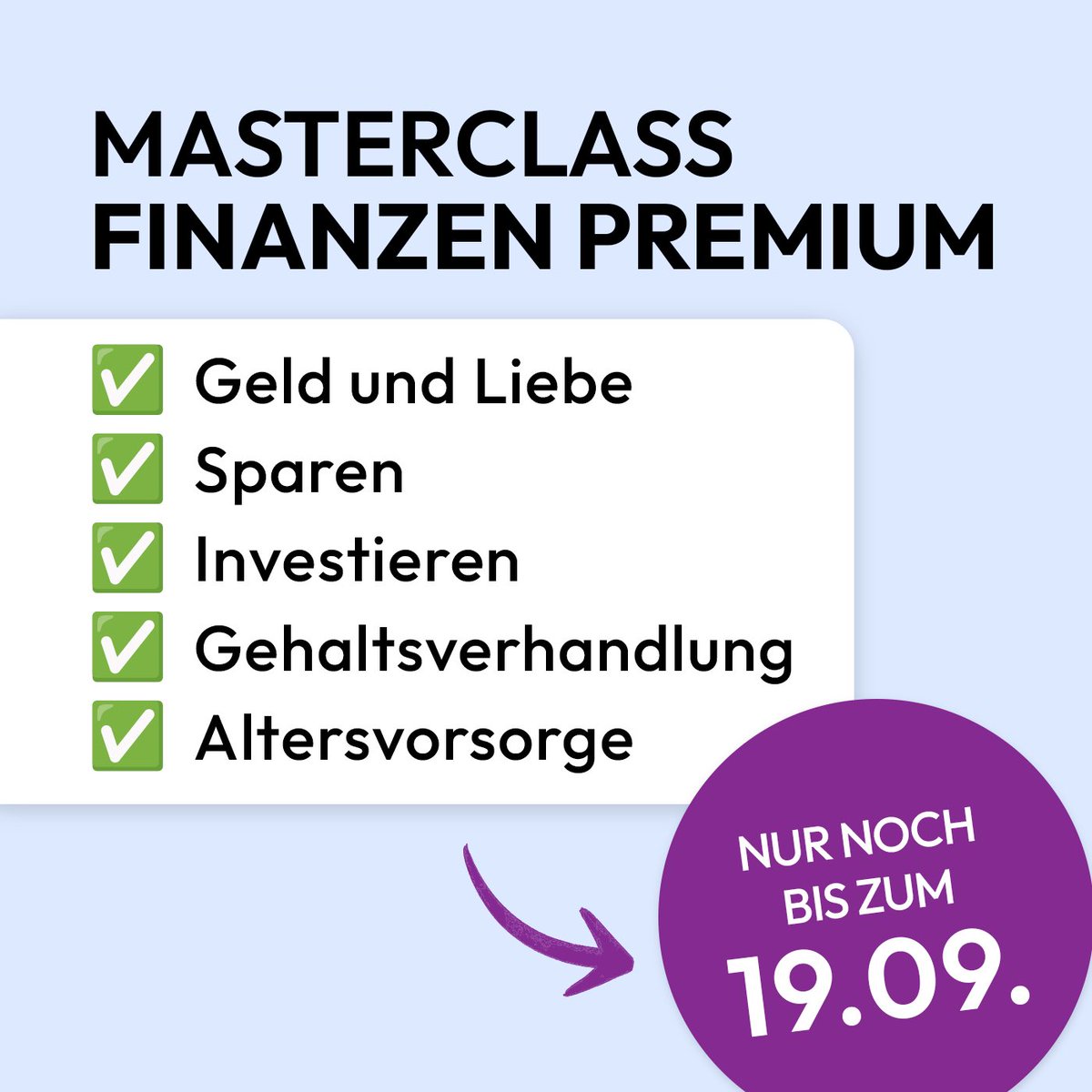 Die Brigitte Masterclass Finanzen Premium startet wieder! Melde Dich noch bis zum 19.9. an. Mit dem Code MCP-Jessica gibt es 100 Euro Rabatt, der Kurs kostet dann 579 Euro. 
tinyurl.com/4397cre5