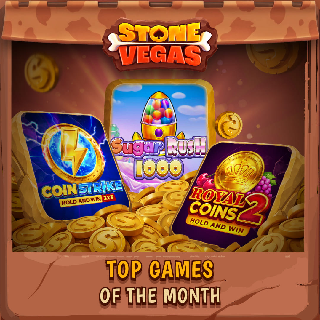stonevegas_777's tweet image. 🎮 Top Games of the Month 🎮

stnvgs.fynkelto.com/?mid=260514_18…

This month’s spotlight is shining bright on:
⚡ Coin Strike: Hold &amp;amp; Win
👑 Royal Coins 2: Hold &amp;amp; Win
🍬 Sugar Rush 1000

Which one is calling your name?

#StoneVegas #TopGames #SpinAndShine #VegasEnergy #SlotFever