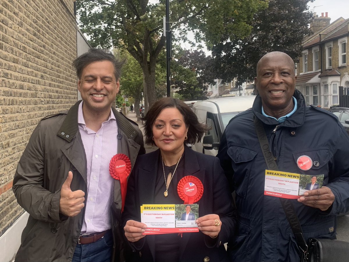 🕙 Vote! Polling Stations close at 10pm today for the Plaistow South By-Election! 

Out speaking to voters with our brilliant <a href="/newham_labour/">Newham Labour Group</a> candidate <a href="/Ashabbreviated/">Ash Singh</a>, and they know he’ll be a brilliant advocate for local residents at the Council 👍🏽

#VoteLabour 🌹