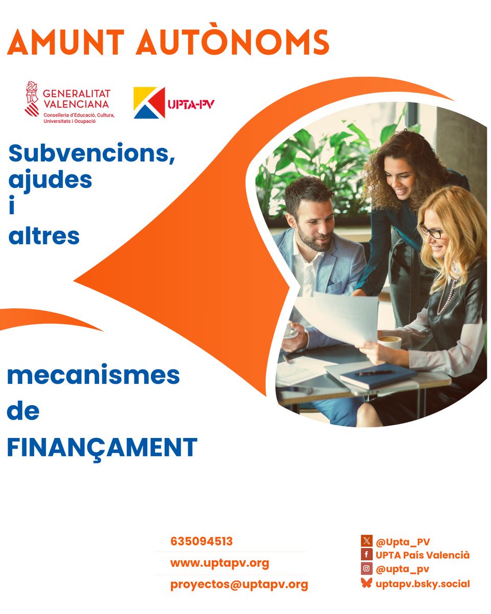La salut financera del teu negoci és la clau de la teua tranquil·litat. 📊
Amb la guia “Subvencions i Ajudes” de Amunt Autònoms coneixeràs tots els mecanismes de finançament i com sol·licitar-los.
👉 Descarrega-la en uptapv.org/wp-content/upl…
@gvaeducacio