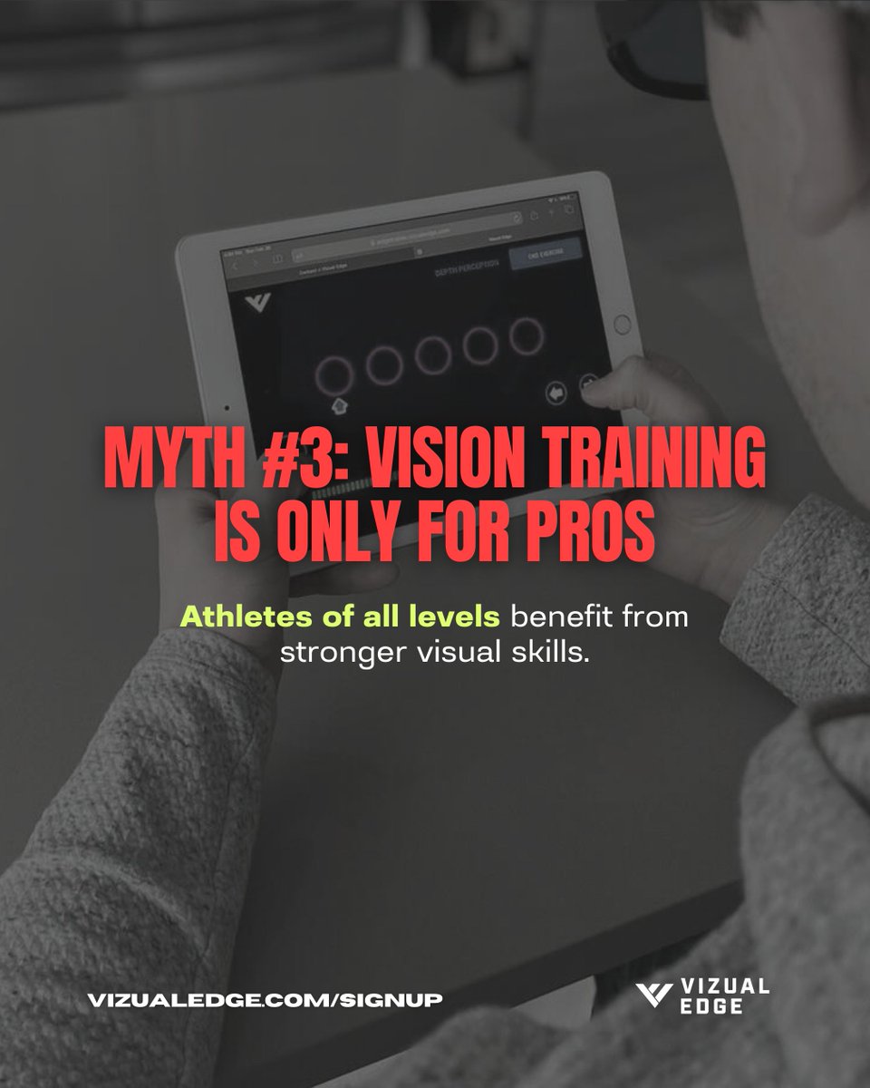 ❌ Having 20/20 is enough 
❌ You can’t train vision 
❌ Vision training is only for pros  

Most athletes train their body. Few train their vision. 👀

✅ There’s more to vision than 20/20 
✅ Just like any other muscle, vision can be trained 
✅ Vision training is for everyone.