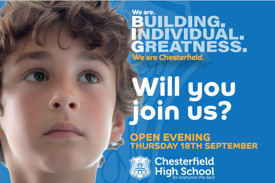 We are ready to welcome you to our Open Evening tonight. Headteacher's welcome at 4pm, 5pm &amp; 6pm #buildingindividualgreatness #chesterfieldhi