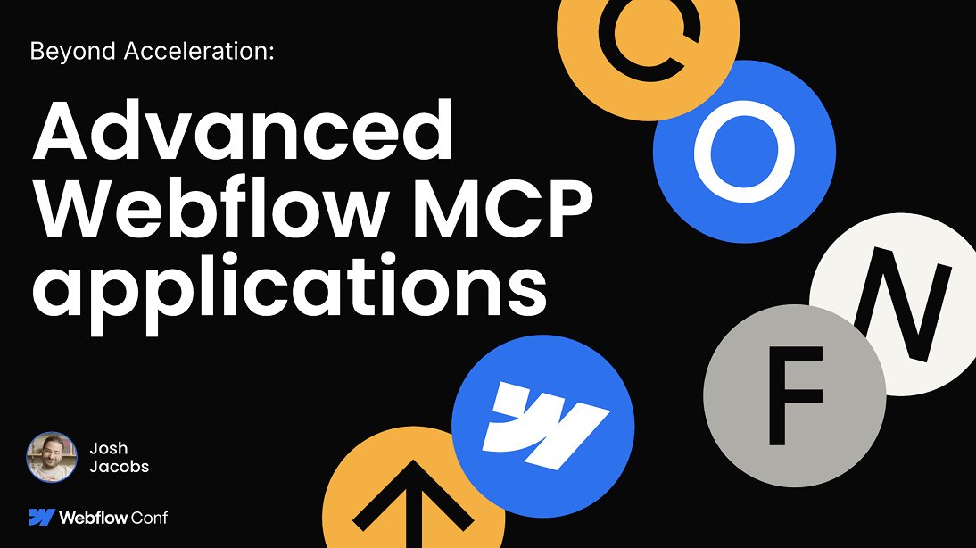 joshljacobs's tweet image. Just over an hour out from Beyond Acceleration: Advanced MCP Applications!

If you’re in NYC for Webflow Conf, I hope you’ll join me on Stage 3 at 11:40!