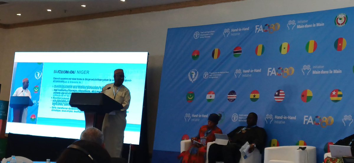 La délégation du Gouvernement du #Niger présente son plan d'investissement sur la #GrandeIrrigation au  forum régional d’investissement Main dans la Main à Abuja #HiHForum2025 #ZeroHunger
